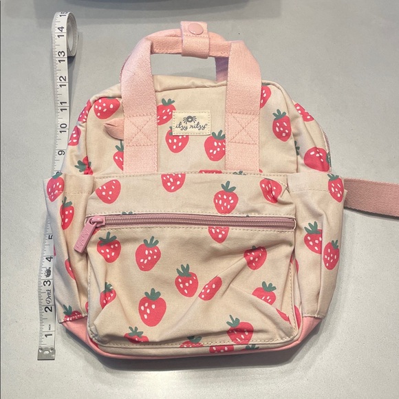 Itzy Ritzy Strawberry Backpack - Pink and Cream - Picture 1 of 3